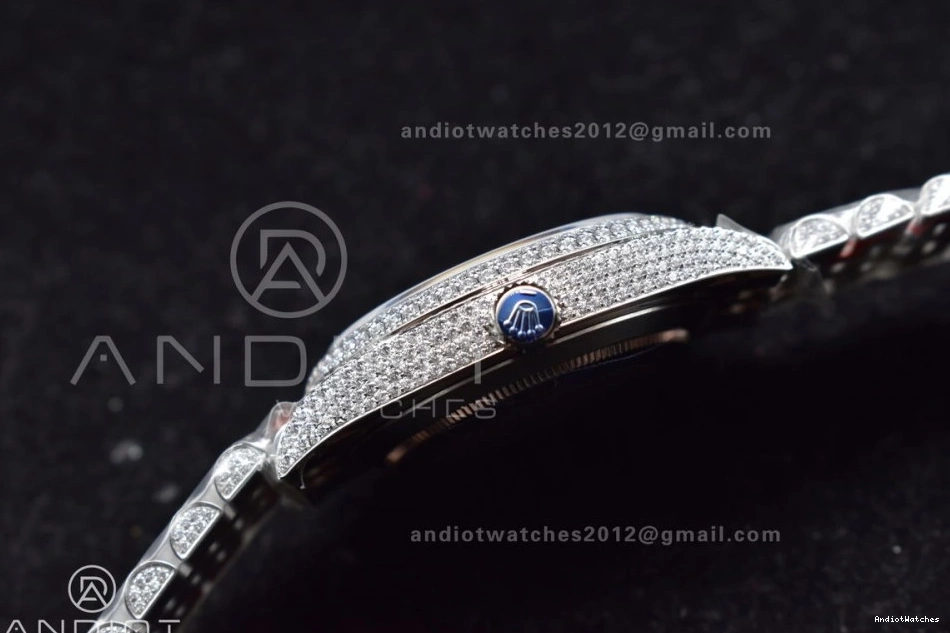 JDF 41mm Best Version White 906 Upgraded Stick Diamond Markers DateJust 0828
